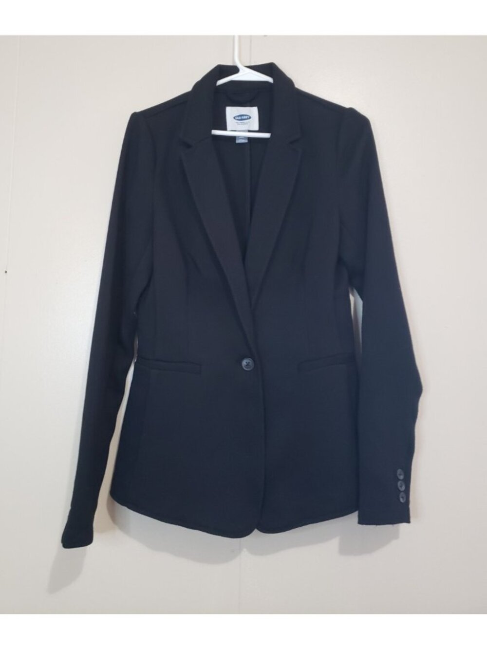 Old Navy Womens S Tall Fitted Twill Blazer Black Single Button Classy Recital